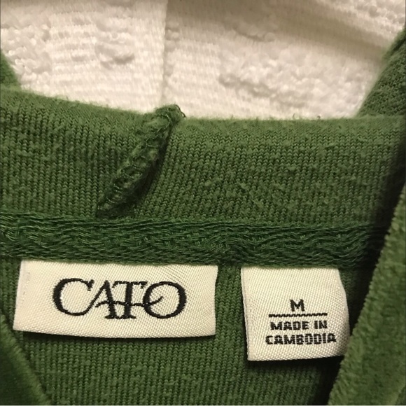 Cato Green Velvet Button Crop Hoodie - Picture 5 of 9